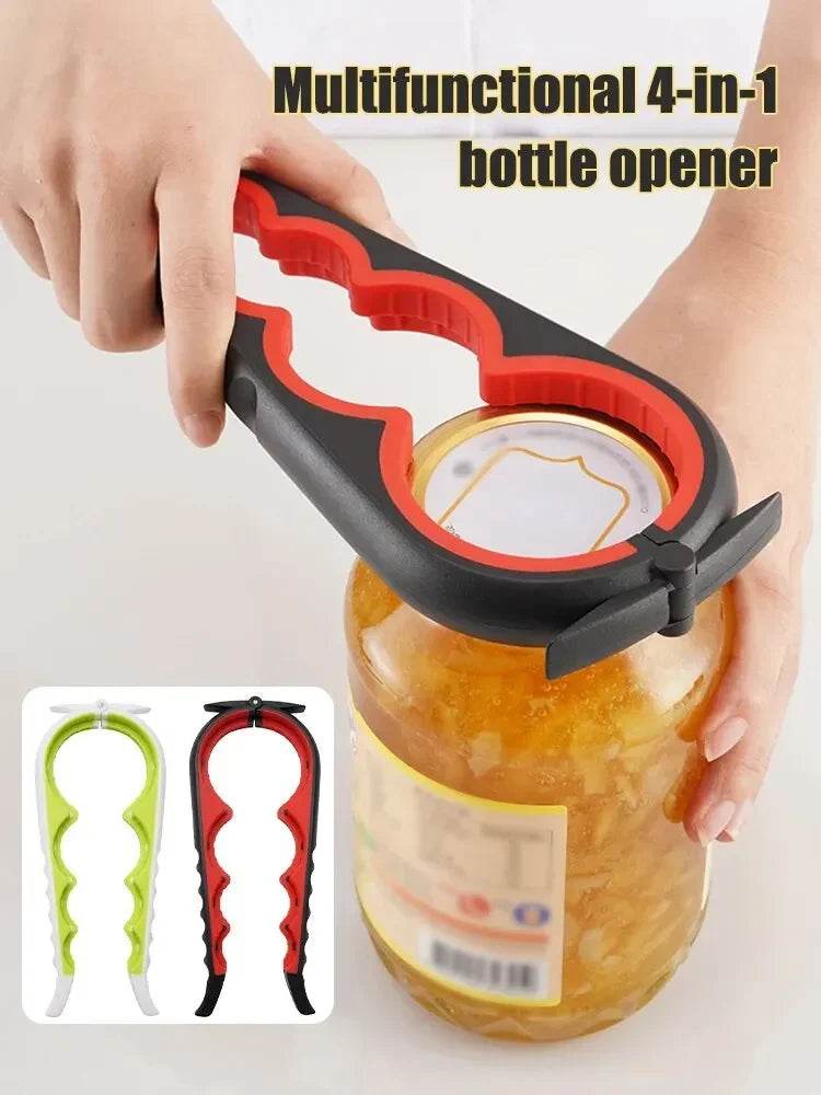 4-in-1 Anti-Slip Can & Bottle Opener – Easy Grip Multi-Tool for Kitchen Use