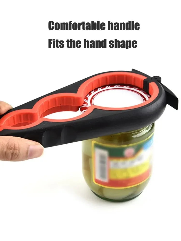 4-in-1 Anti-Slip Can & Bottle Opener – Easy Grip Multi-Tool for Kitchen Use