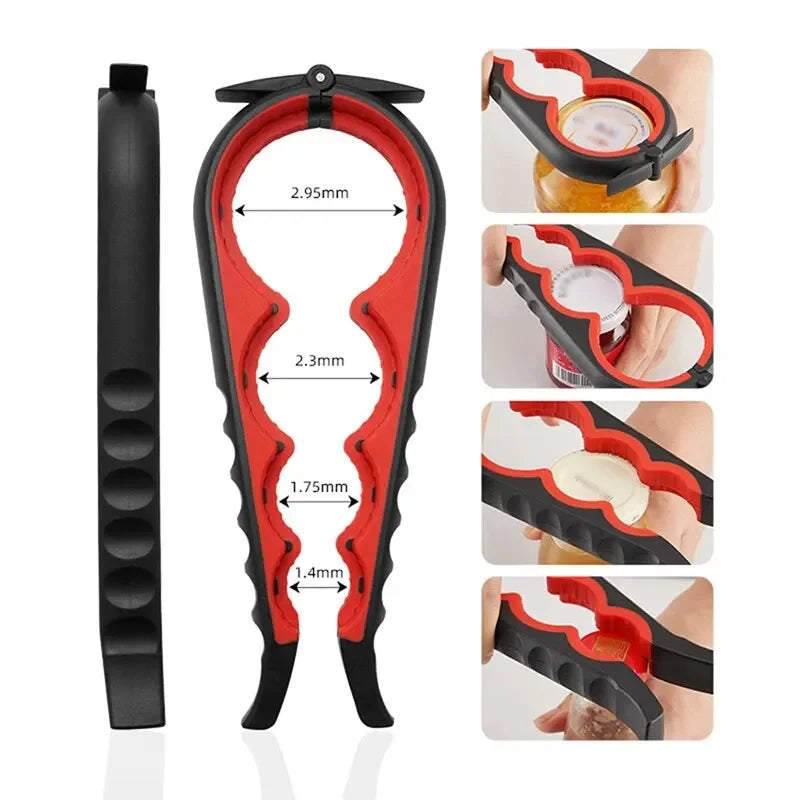 4-in-1 Anti-Slip Can & Bottle Opener – Easy Grip Multi-Tool for Kitchen Use