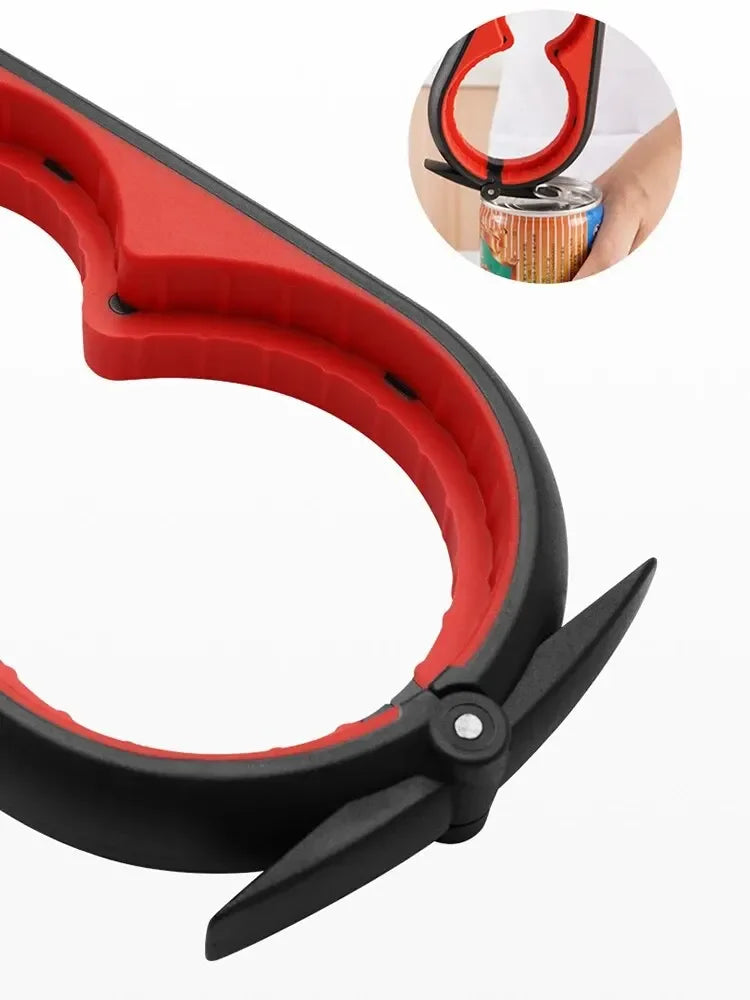 4-in-1 Anti-Slip Can & Bottle Opener – Easy Grip Multi-Tool for Kitchen Use