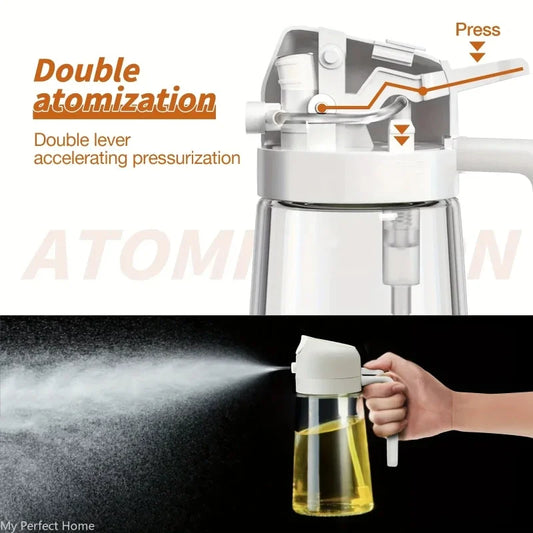 2-in-1 Oil Dispenser & Spray Bottle – 500ml for Cooking, Roasting & BBQ