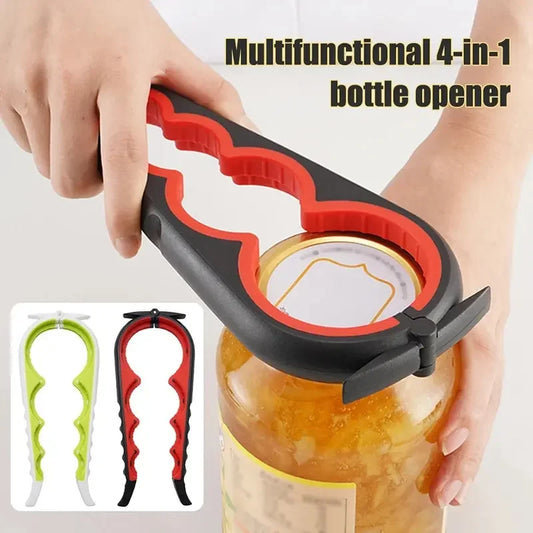 4-in-1 Anti-Slip Can & Bottle Opener – Easy Grip Multi-Tool for Kitchen Use