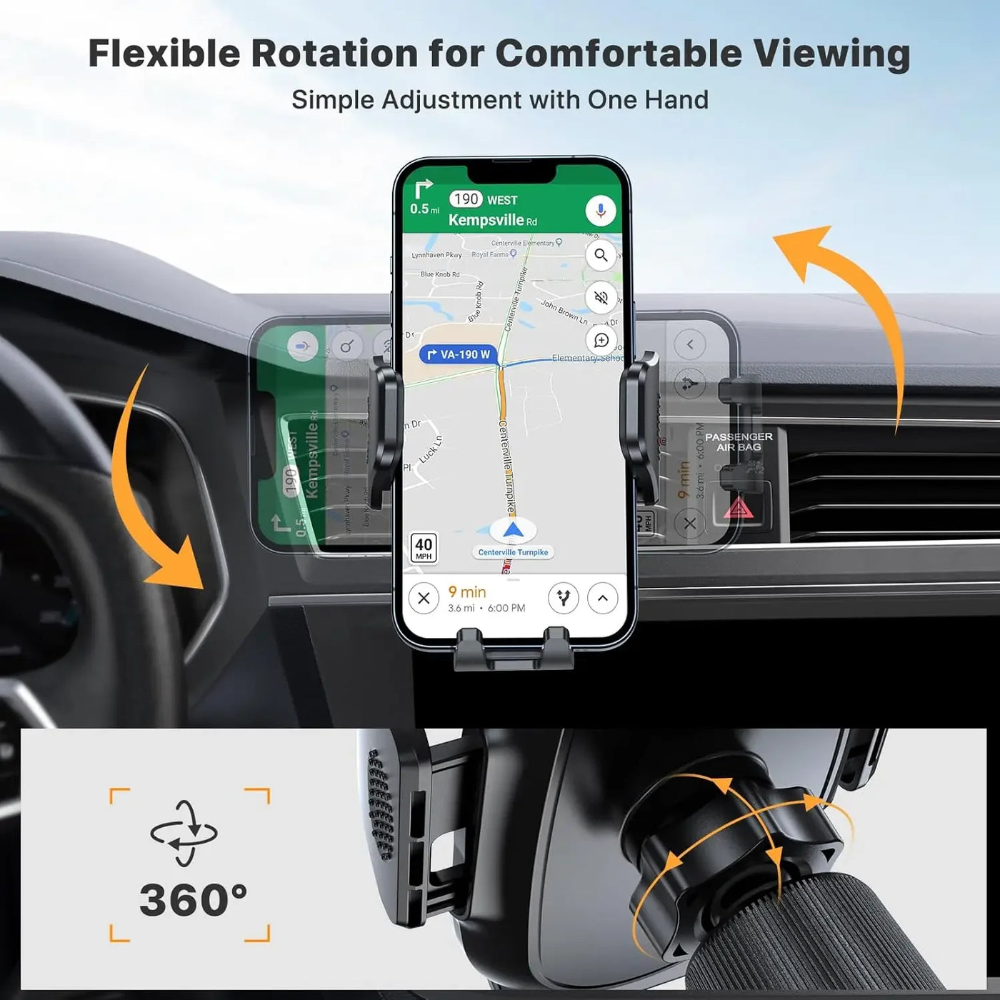 Car Phone Holder Phone Holders for Your Car with Metal Hook Clip Air Vent Cell Phone Stand Car Mount Universal